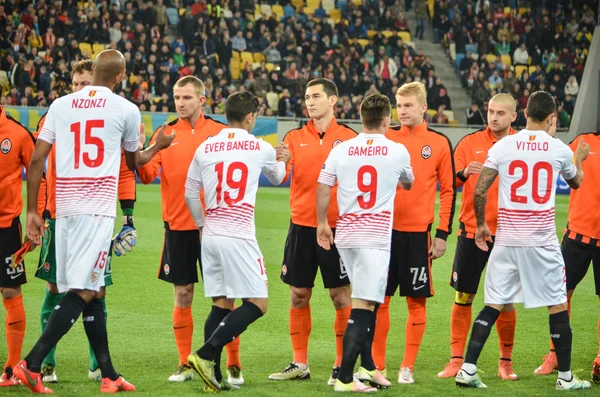 Semifinále závěrečné 2015/2016 Uefa Europa League zápas mezi Šachtar vs Fc Sevilla — Stock fotografie