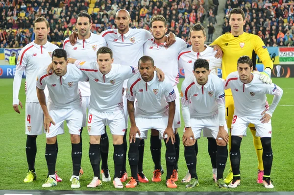 Semi final 2015/2016 Uefa Europa League mecz między vs Szachtar Fc Sevilla — Zdjęcie stockowe