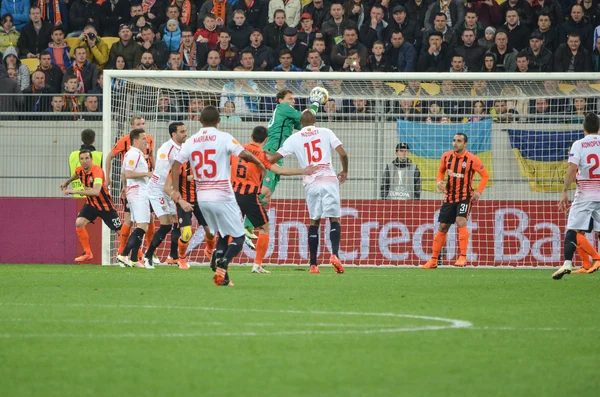 Semi final 2015/2016 UEFA Europa League match between Shakhtar vs FC Sevilla — Stock Photo, Image