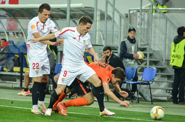 Semi final 2015/2016-ban Uefa Europa Liga mérkőzés között Sahtar Donyeck vs Fc Sevilla — Stock Fotó