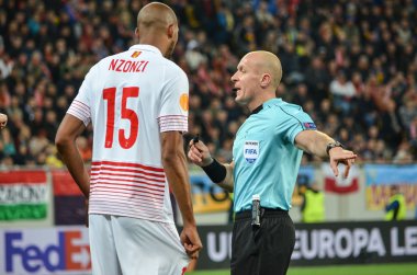 LVIV, UKRAINE - APR 28: Steven Nzonzi in action during the semi 