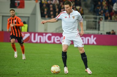 Lviv, Ukrayna - Nis 28: Kevin Gameiro eylem sırasında yarı 
