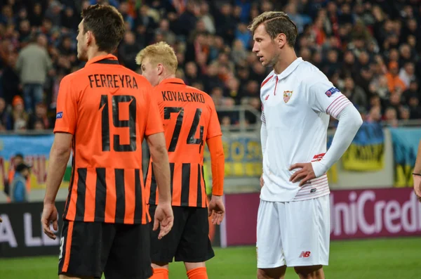 Polokonečná liga UEFA Europa mezi Shakhtarem vs FC Sevilla — Stock fotografie