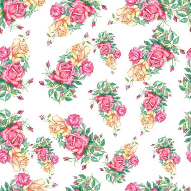 Dikişsiz, desen, arka plan güzel güller ile