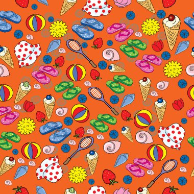 Bir yaz Tema parlak seamless modeli