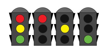 parlak renkli trafik ışığı