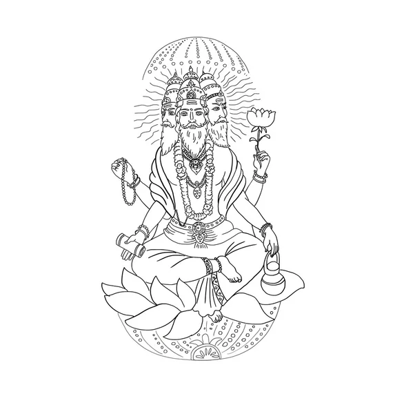 Mooie heldere Indiase god Brahma — Stockfoto