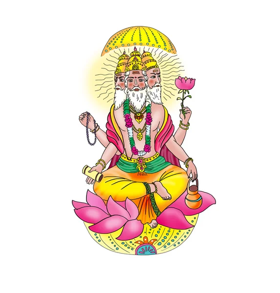 Mooie heldere Indiase god Brahma — Stockfoto