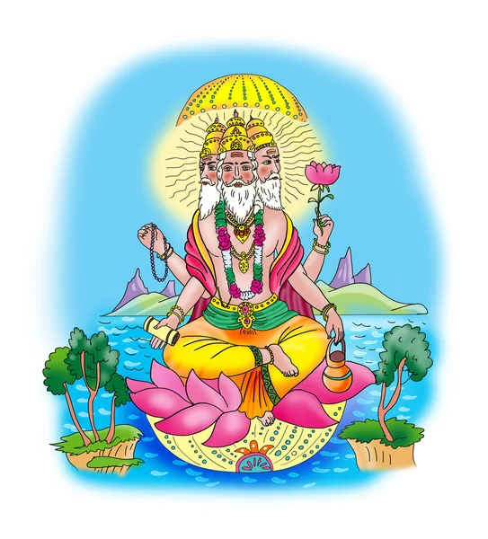 Mooie heldere Indiase god Brahma — Stockfoto