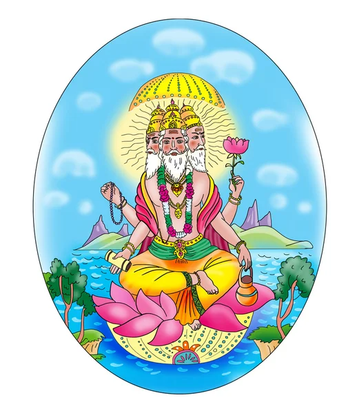 Позитивні красиві яскраві індійський Бог Brahma — стокове фото