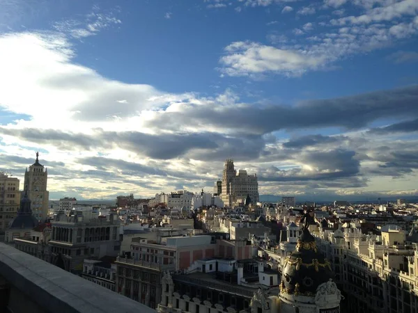 Hermosa Hermosa Vista Superior Madrid Nubes —  Fotos de Stock