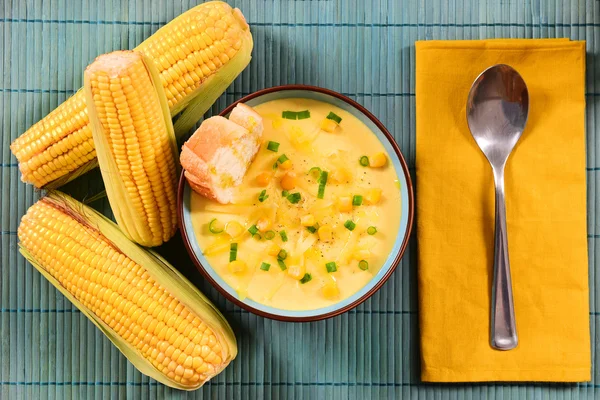 Kukuřičné polévky — Stock fotografie