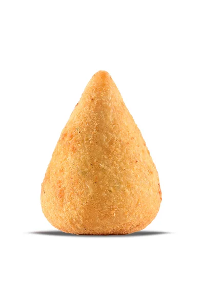 Coxinha Brezilya snack üzerinde izole beyaz arka plan