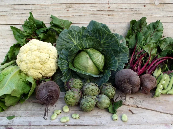 Una exhibición de verduras — Foto de Stock