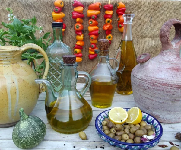 A display of olive oil — Stock Photo, Image