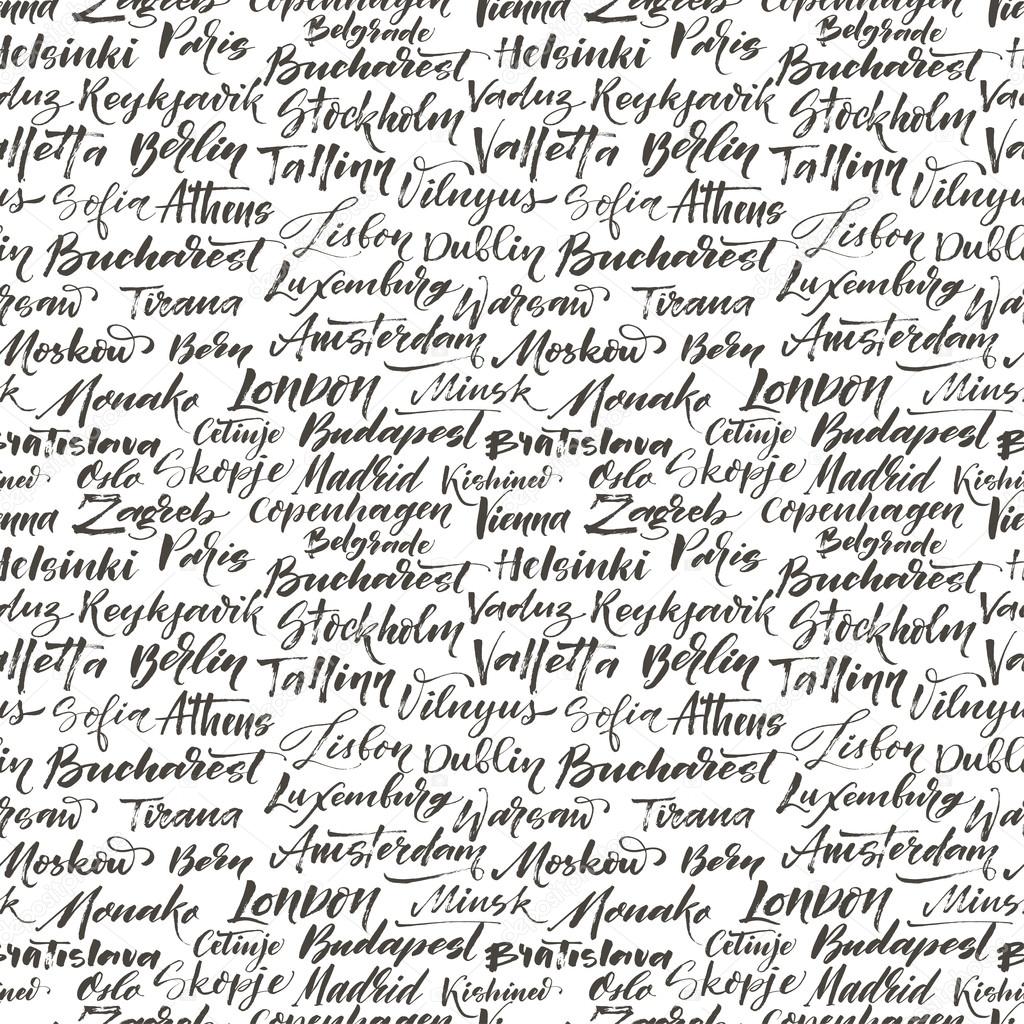 Cities modern brush calligraphy