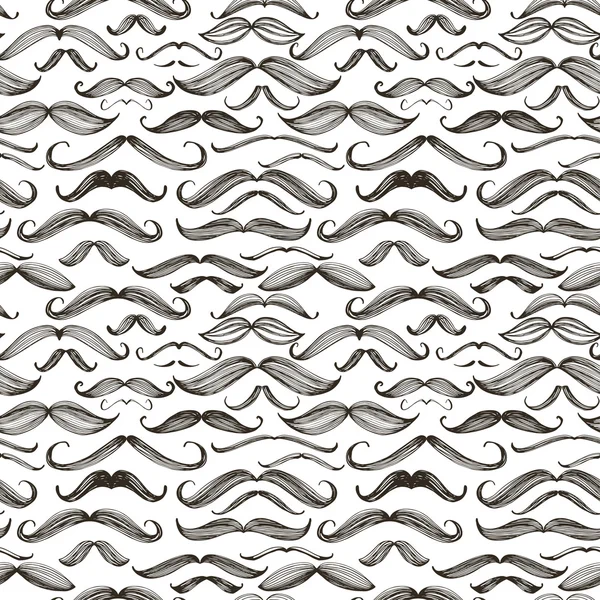 Moustache sans couture dans un style vintage — Image vectorielle