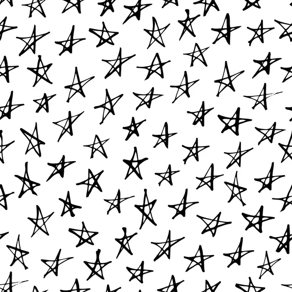 Estrellas negras sobre blanco — Vector de stock