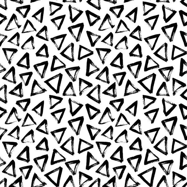 Bezešvý vzor s ručně kreslenými trojúhelníky — Stockový vektor