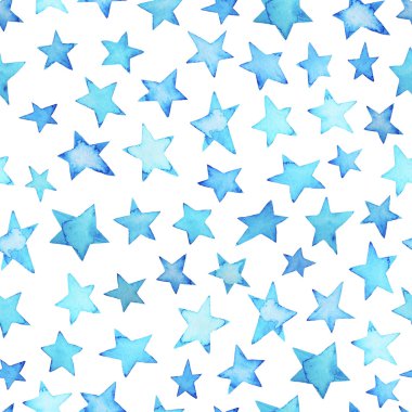 Kesintisiz mavi gökyüzü suluboya desen.