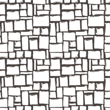 Elle çizilmiş grunge kareler ile dikişsiz desen. 