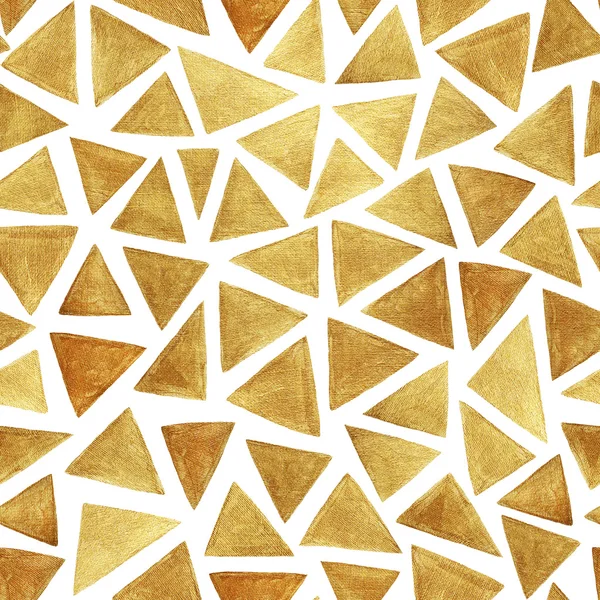 Zlaté trojúhelníky tažené rukou. — Stock fotografie