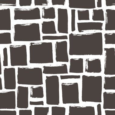 Elle çizilmiş karelerle kusursuz desen. 