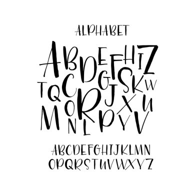 Elle çizilmiş harf topluluğu. 