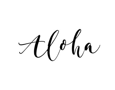 Hand drawn aloha card. clipart