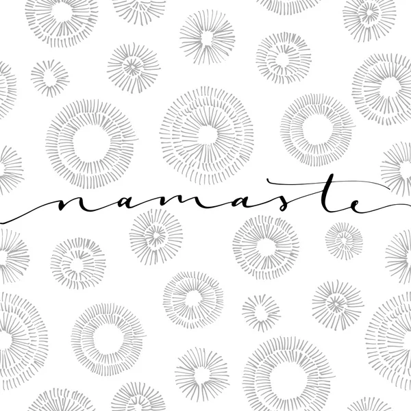 Namaste phrase avec ornement décoratif . — Image vectorielle