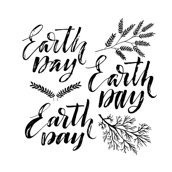 Schriftzug Earth Day. — Stockvektor