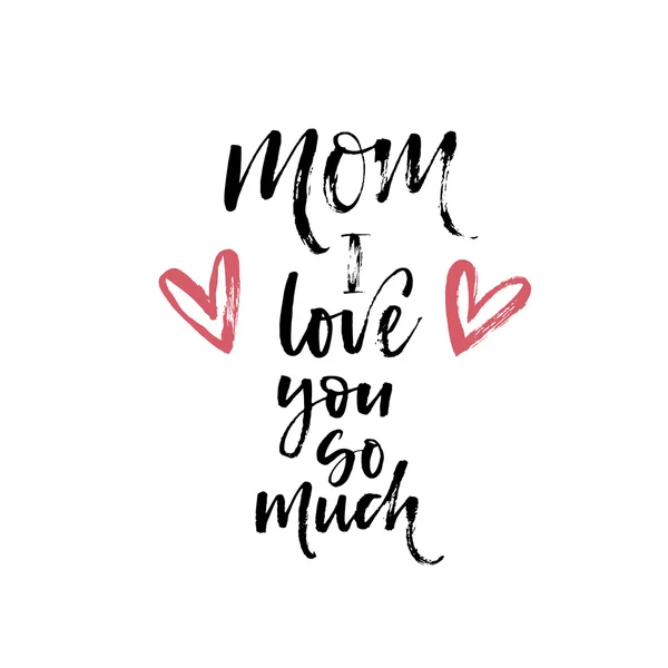 Mama ich liebe dich Phrase. — Stockvektor