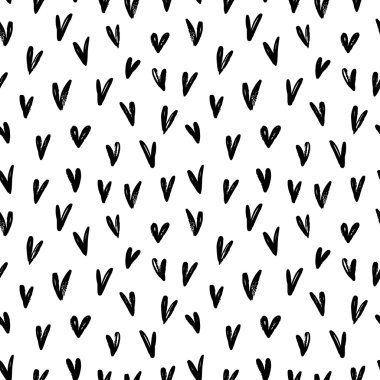 Kusursuz desen, elle çizilmiş kalpler.