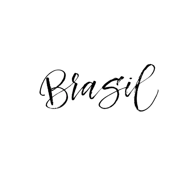 Brasil calligraphy card — Stock Vector