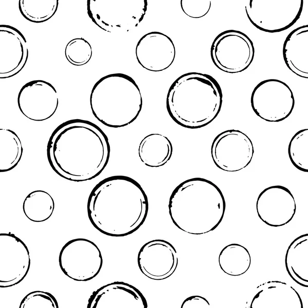 Modèle sans couture avec des cercles dessinés à la main — Image vectorielle