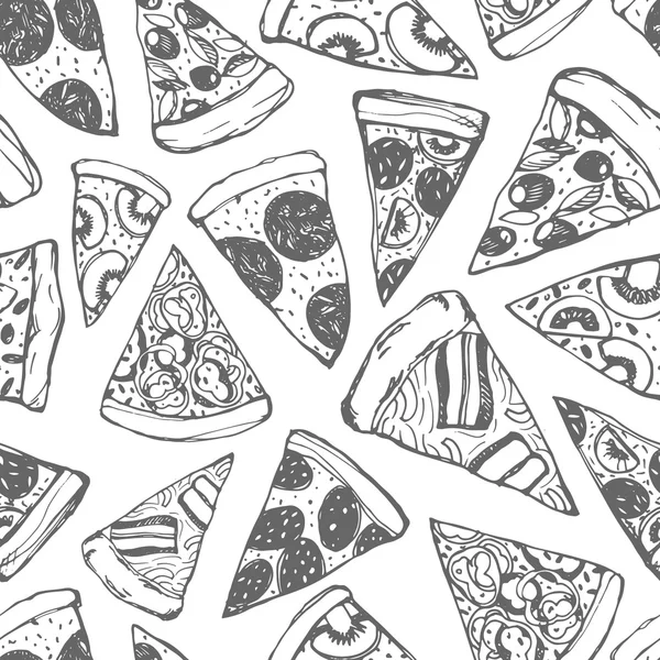 Pizzayla kusursuz desen — Stok Vektör