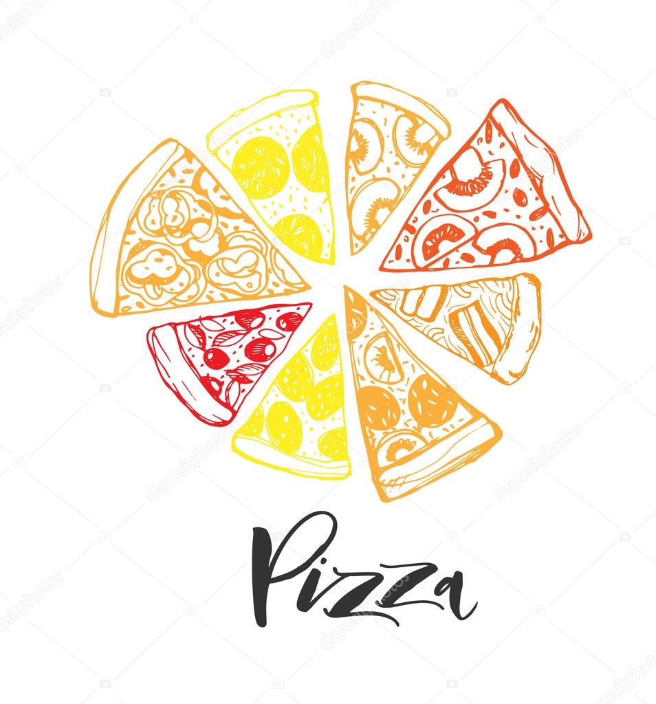 Poster with cutted Pizza