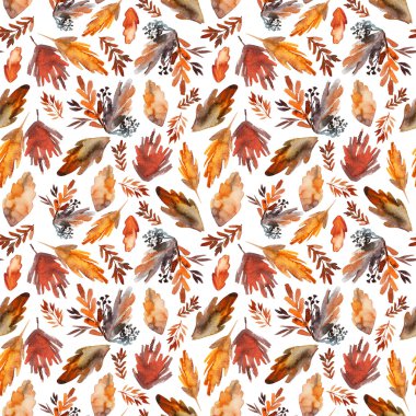 Suluboya yapraklı kusursuz desen