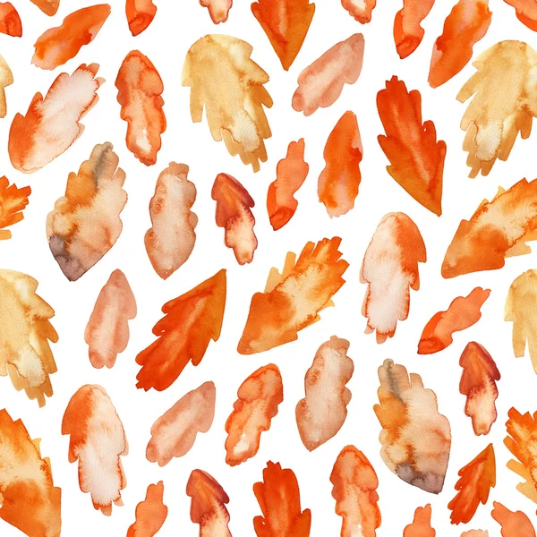 Seamless pattern with watercolor autumn leaves