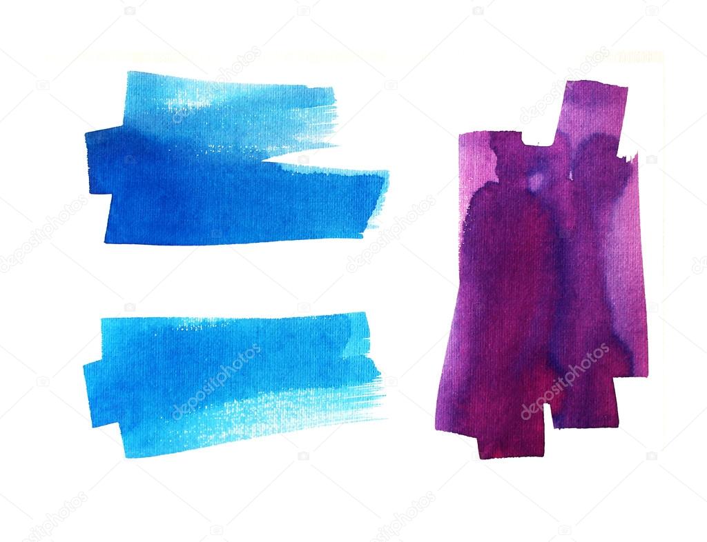 Set of abstract watercolor shapes