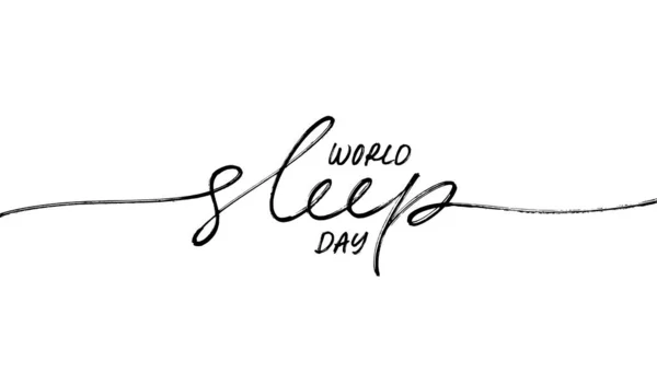 World Sleep day calligraphie vectorielle avec swooshes. — Image vectorielle