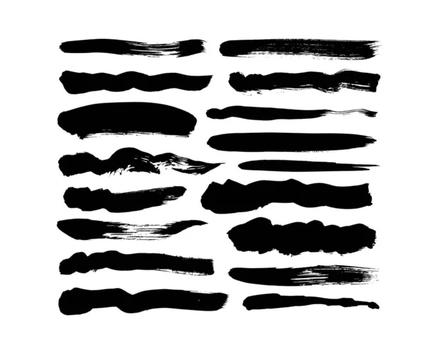 Vector grungy black paint strokes collection — стоковый вектор