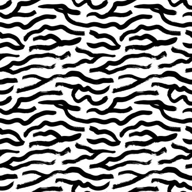 El çizimi zebra çizgileri vektörsüz desen.