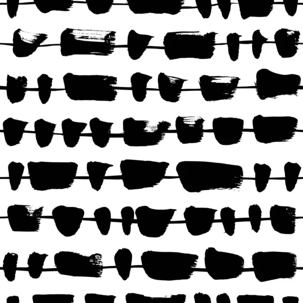 Horizontal lines with black splotch vector pattern — Stock Vector