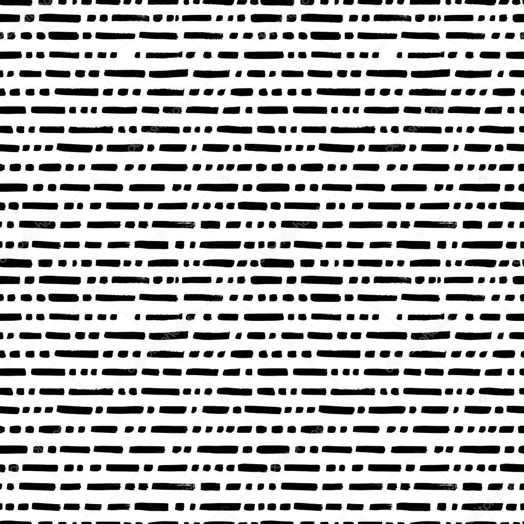 Short horizontal lines hand drawn seamless pattern