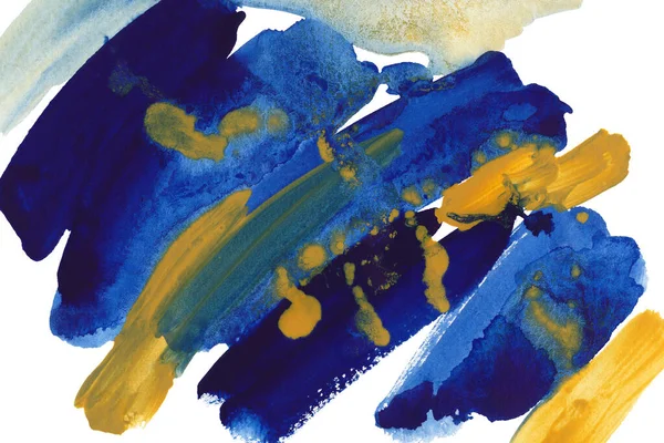 Niebieski i żółty abstrakcyjny tło akwarela. — Zdjęcie stockowe