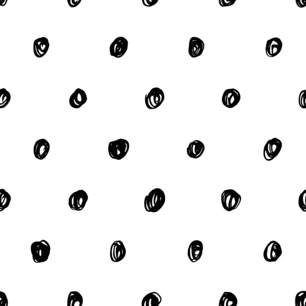 Pois noir grunge motif vectoriel sans couture. — Image vectorielle