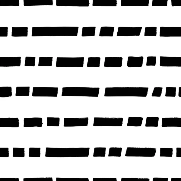 Kurze horizontale Linien, nahtlose Muster von Hand gezeichnet — Stockvektor