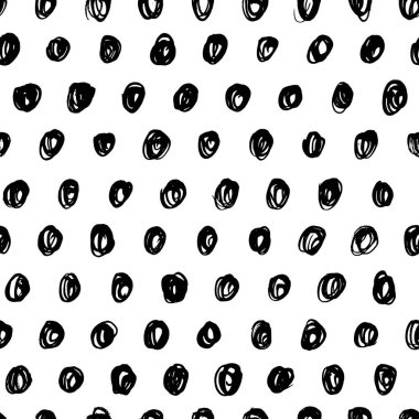 El çizimi polka noktasız vektör deseni. 