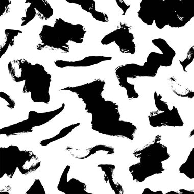 Elle çizilmiş fırça darbeleri vektörsüz desen.